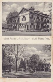 Fotokaart pension en hotel De Roskam met tel. 3062 rond 1932 FB en site 28 jan. 2015 met RWB en WP 2x.jpg