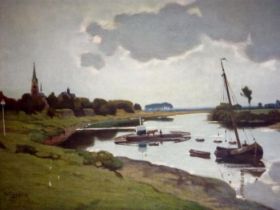 Schilderij IJssel bii Dieren begin 1900.jpg