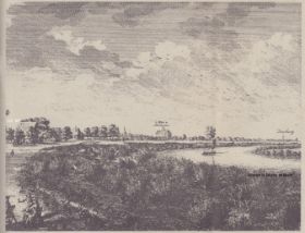 Gravure uit ca. 1745 dat een overzicht geeft van de omgeving van De IJssel  gem. Rheden informatie krant aug 1978 op FB en site 1 febr. 2015 met RWB en WP.jpg